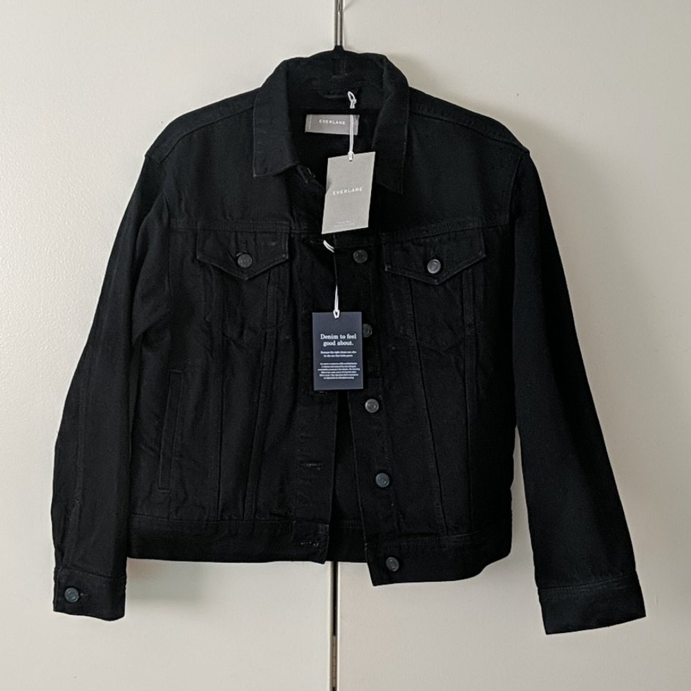 NWT Everlane black denim jacket small